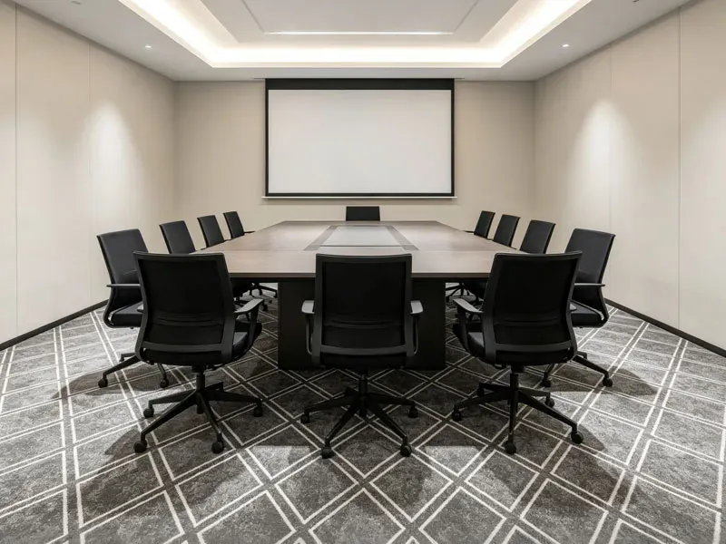custom geometric commercial meeting room carpet at Auckland 5-Star Hotel