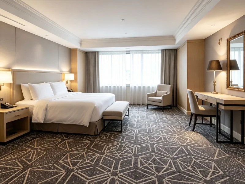 High-end hospitality bedroom carpeting project for premium hotels