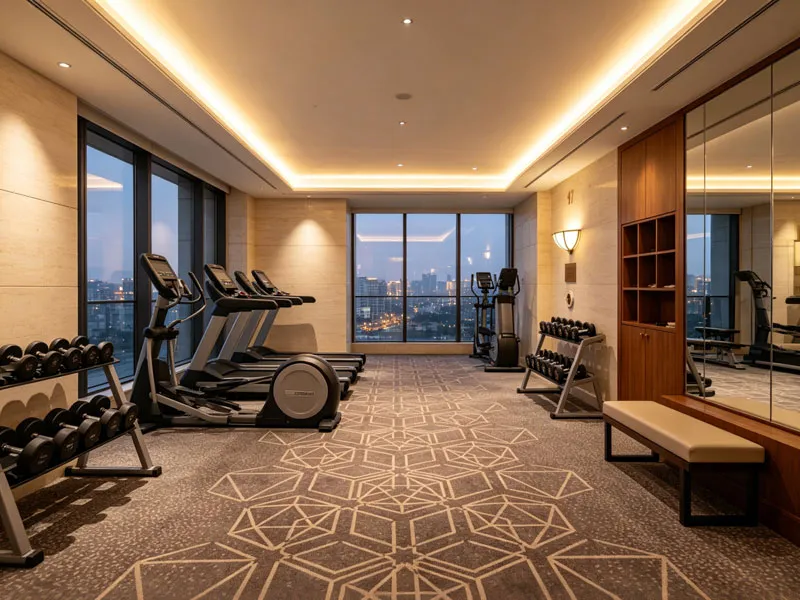 Heavy-duty commercial gym carpet flooring for luxury hotel fitness center