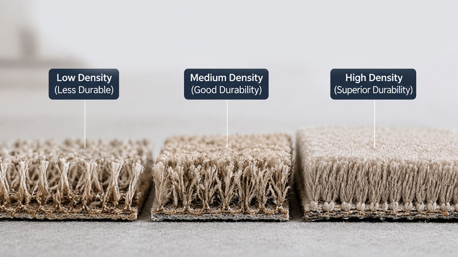 carpet pile density comparison for commercial durability