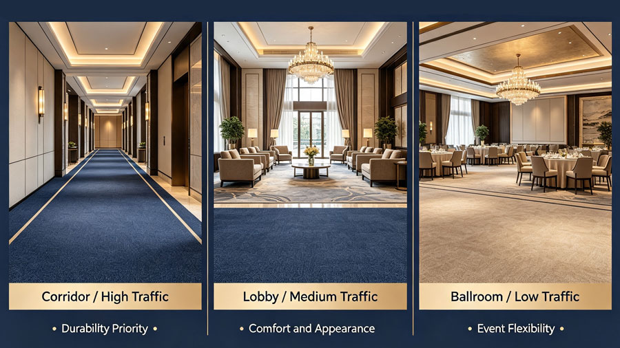 high traffic carpet classification hotel corridor lobby ballroom