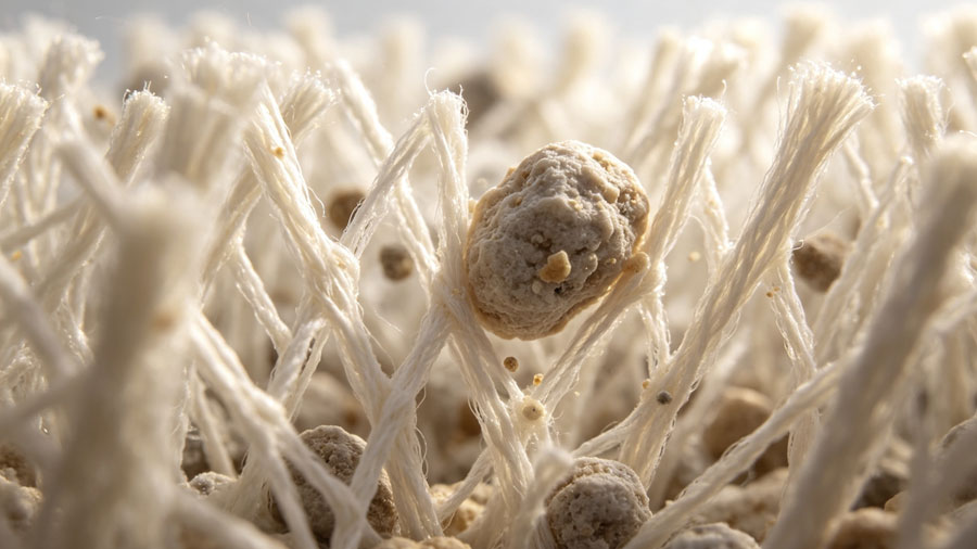 carpet fiber structure trapping dust particles for indoor air quality