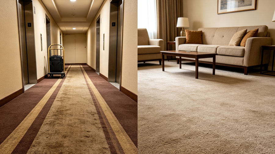 commercial vs residential carpet wear comparison
