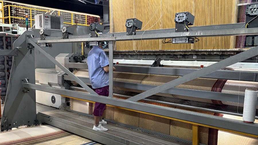 Axminster carpet weaving production line