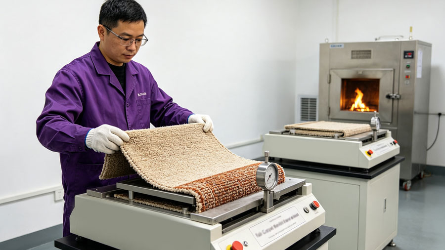 carpet density and fire testing quality control