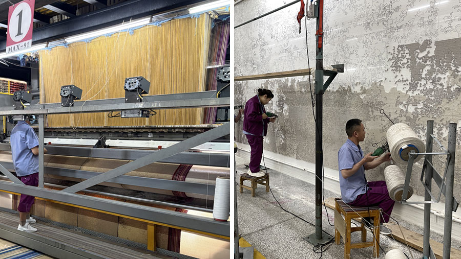 Axminster weaving hand tufted carpet production comparison