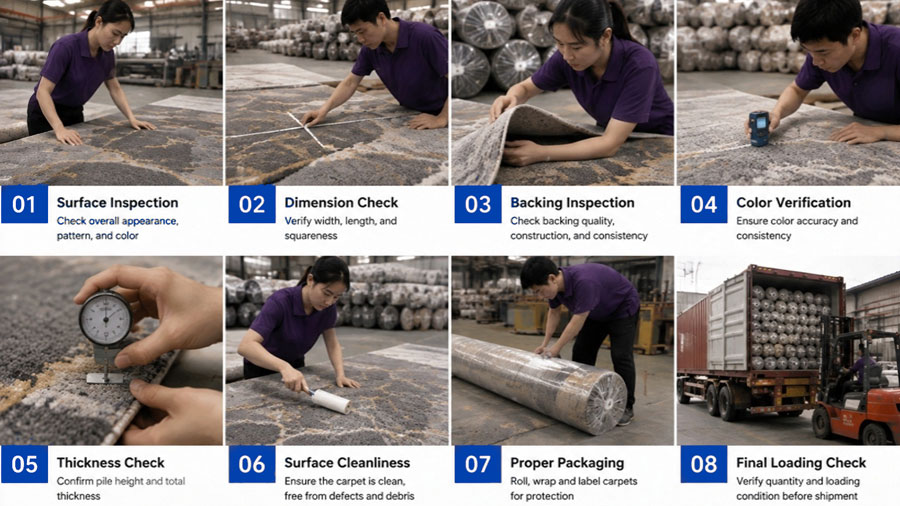 pre-shipment carpet quality inspection factory
