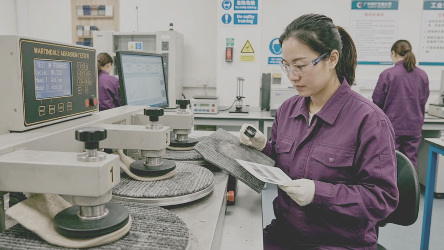 commercial carpet wear resistance testing Martindale Wyzenbeek