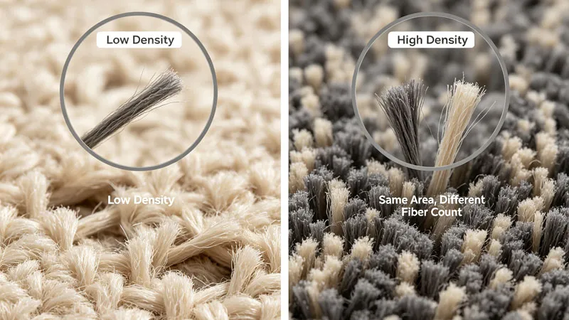 carpet face weight fiber density cross section