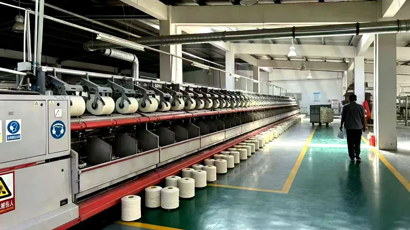 factory QC fire testing commercial carpet production