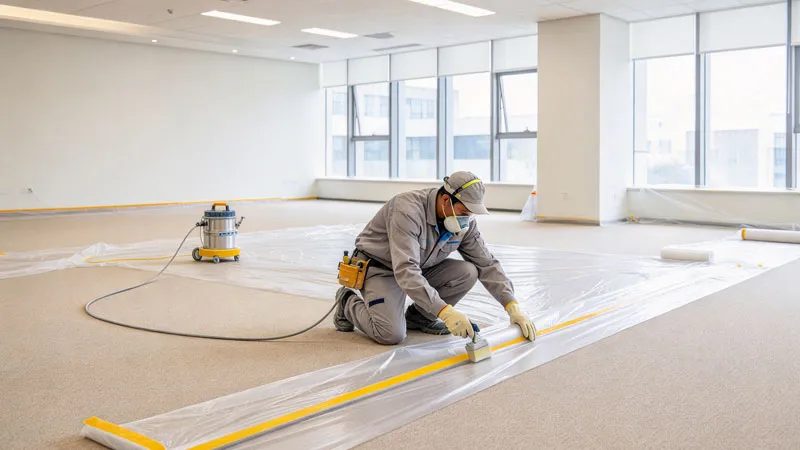 protecting commercial carpet during painting phase
